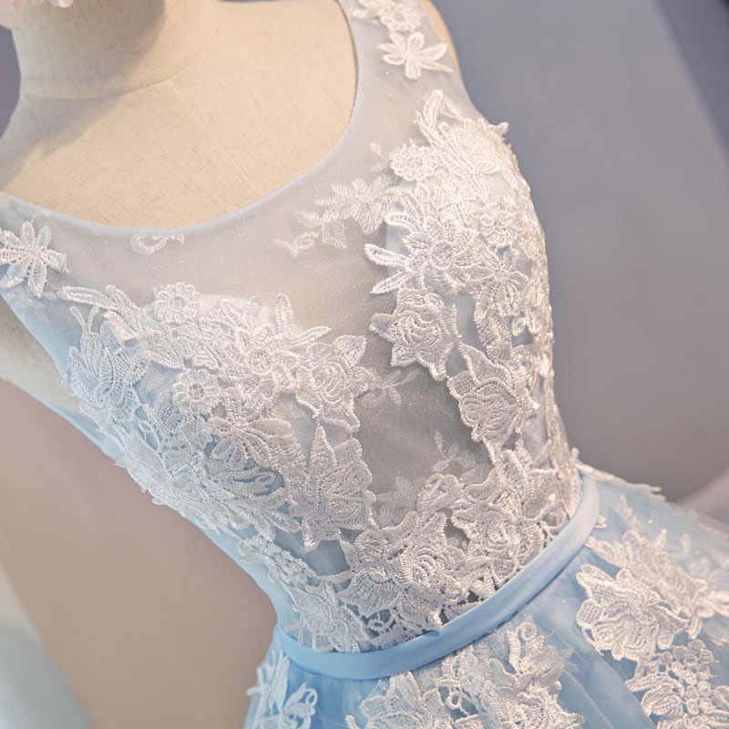 Round Neck Blue Short Prom Dress, Short Graduation Homecoming Dresses OM443