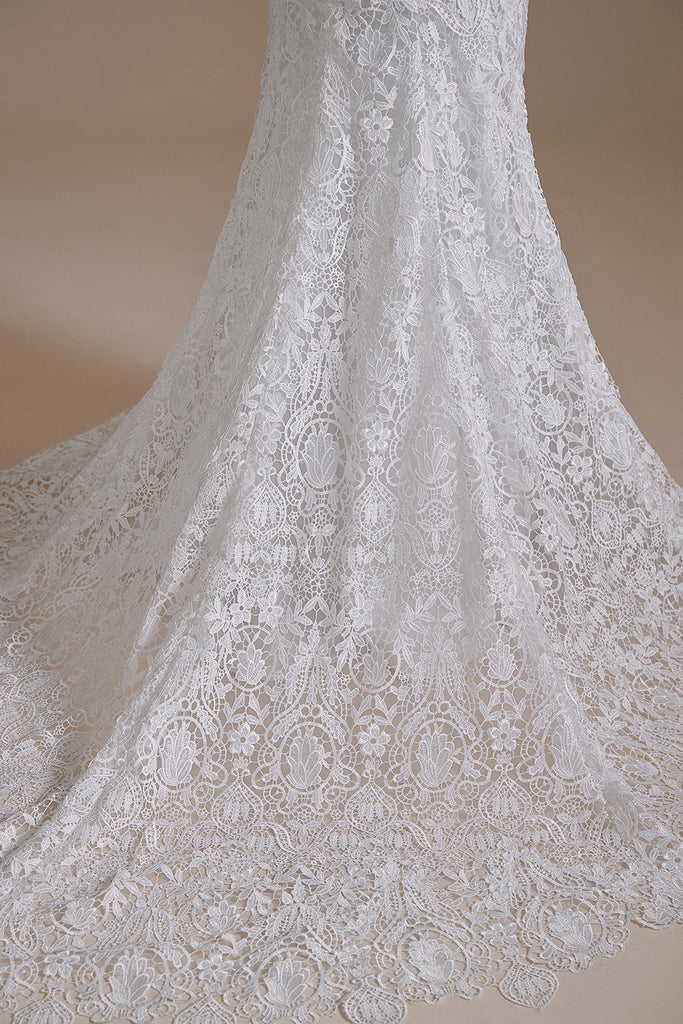 New Arrival Sweetheart Lace Long Chapel Train Wedding Dresses