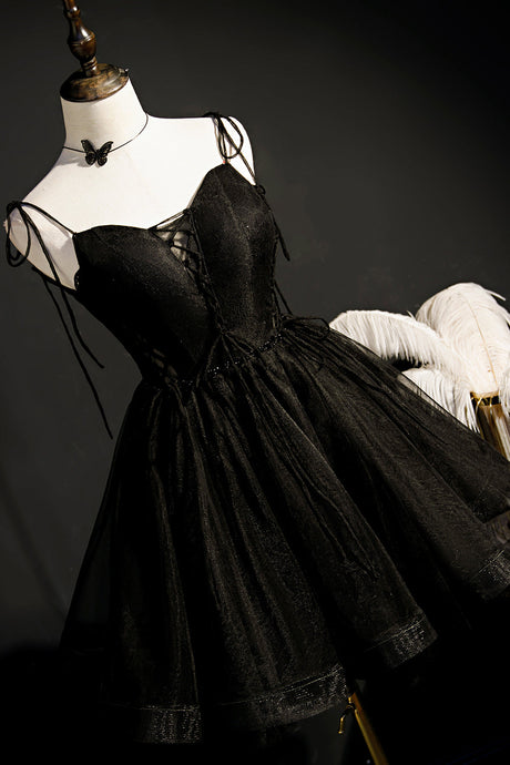 Black Dress Little Tulle Short Mini Prom Dress Homecoming Dress