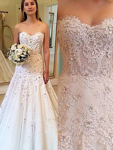 Cheap A-Line Sweetheart Sheath Lace Wedding Dress OW264