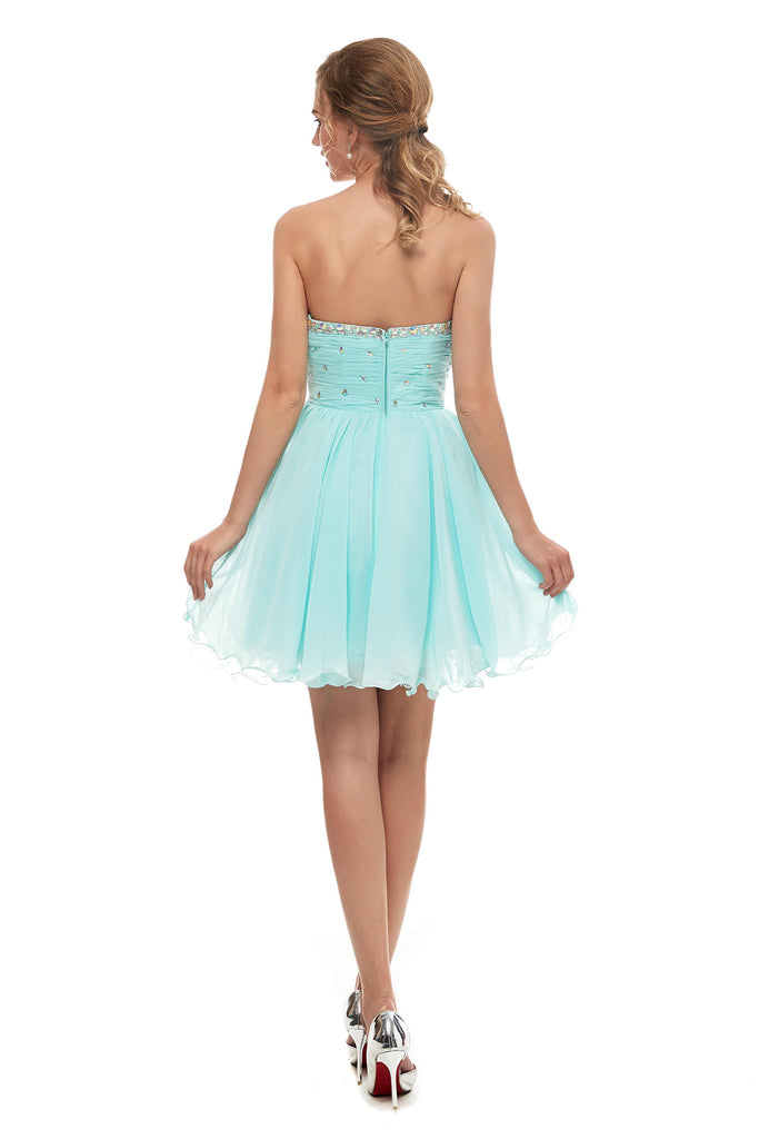 Sweetheart Sleeveless Chiffon Short Homecoming Dresses With Beading AS16670