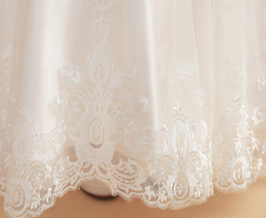 Cute Ivory Cap Sleeves Tulle Flower Girl dress With Beading