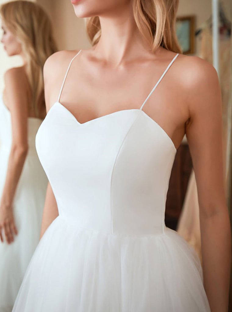 White Tulle Short Prom Dress White Bridesmaid Dress