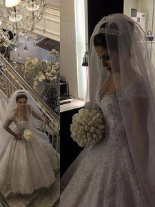 V-neck Sleeveless Ball Gown Floor-Length Wedding dress With Beading OW109