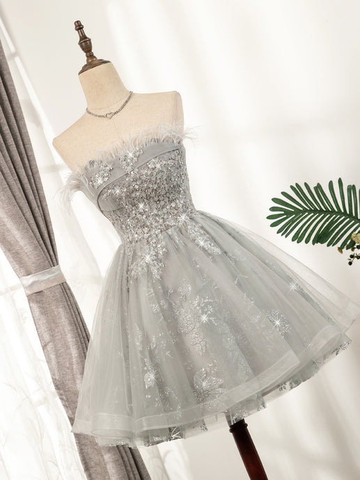 Cute Strapless Short Lace Up Beading Homecoming Dresses Sweet 16 Dress M0927