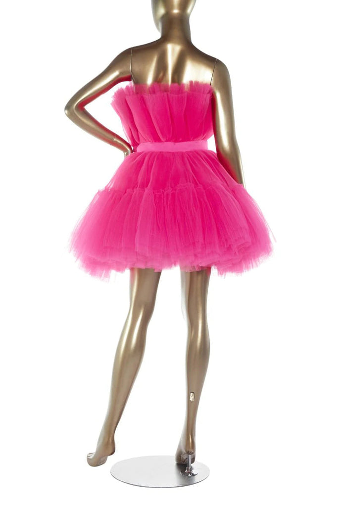 Cute Short Strapless Tulle Homecoming Dress With Bowknot