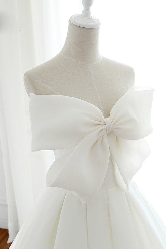 Modern Wedding Dress With Cute Bowknot Cheap Bridal Ball Gown OW389