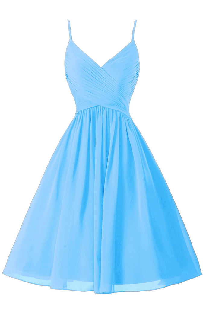 Simple Chiffon V-Neck Long Prom Dress Wtih Pockets