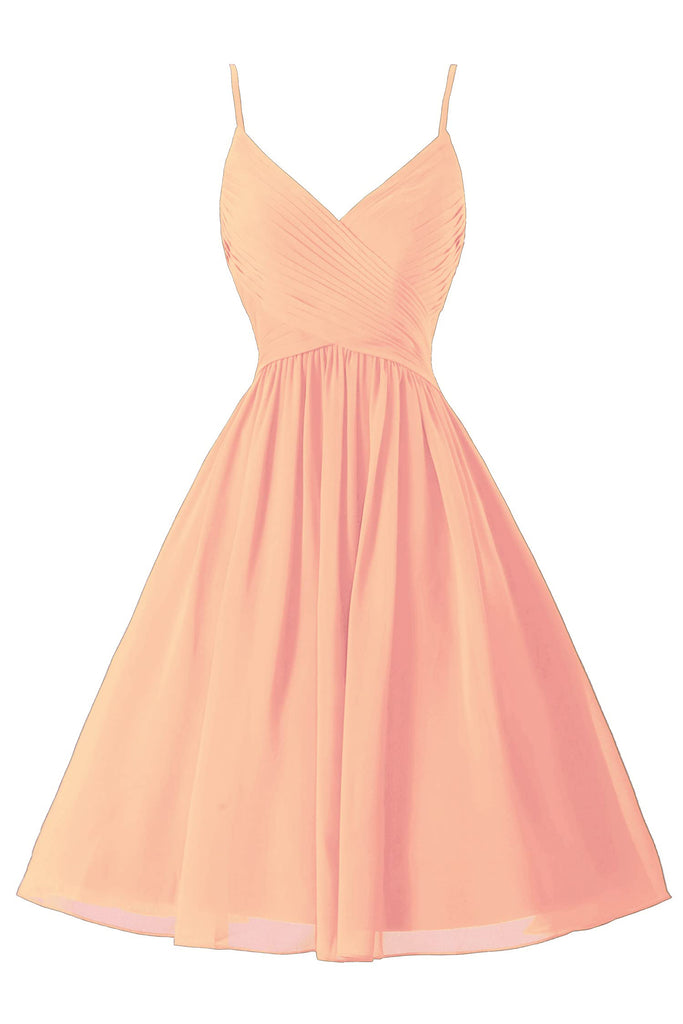 Simple Chiffon V-Neck Long Prom Dress Wtih Pockets
