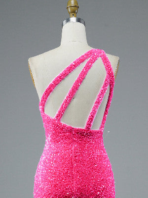 Sexy Mermaid One Shoulder Glitter Prom Dress