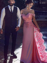 Elegant Sheath Off Shoulder Lace Prom Dress Bridesmaid dress UK OP156