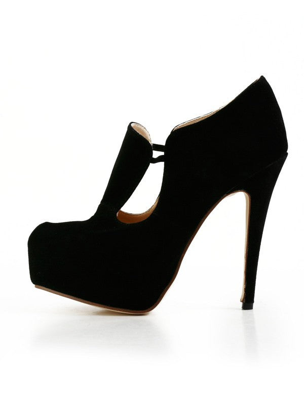 Suede Closed Toe Platform Stiletto Heel High Heels OS108