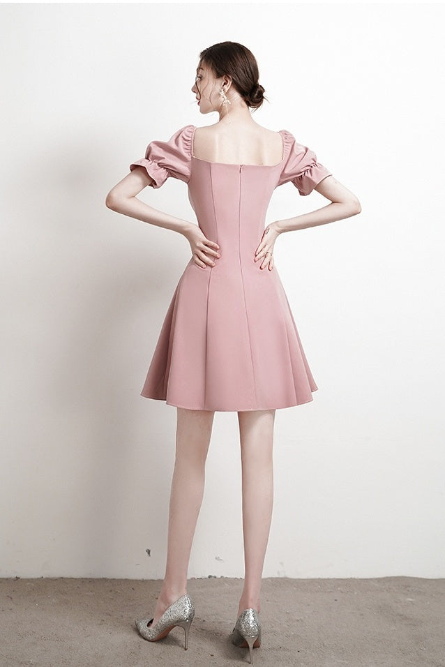 Soft Vintage Short Homecoming Dresses Simple Style Party Dresses OMB25