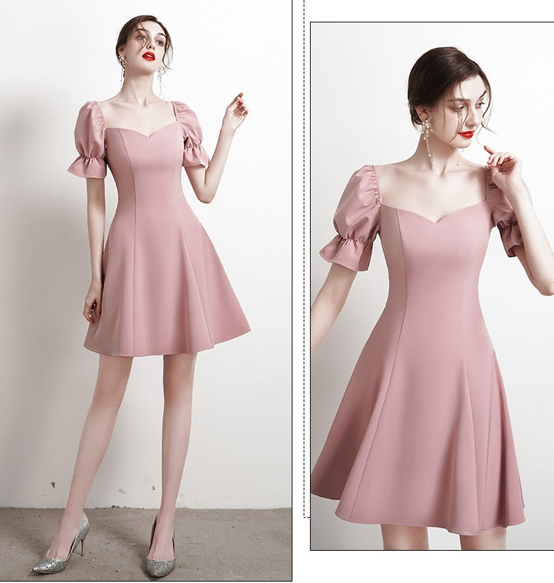 Soft Vintage Short Homecoming Dresses Simple Style Party Dresses OMB25