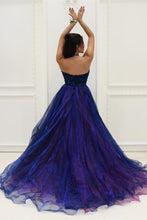 Royal Blue Long Ball Gown Halter Beaded Prom Dresses,Princess Dresses Z0232 - Bohogown
