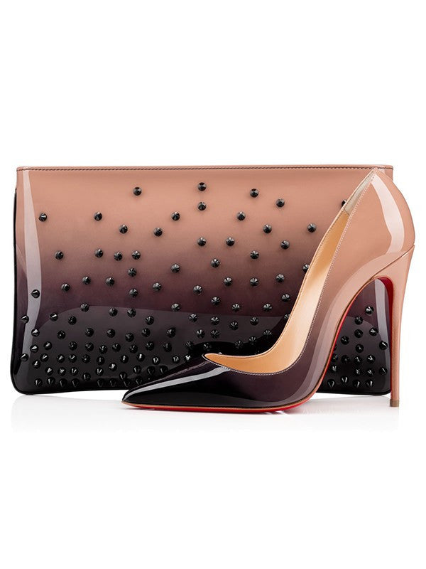 Two Tone High Heels Closed Toe Patent Leather Stiletto Heel OS135