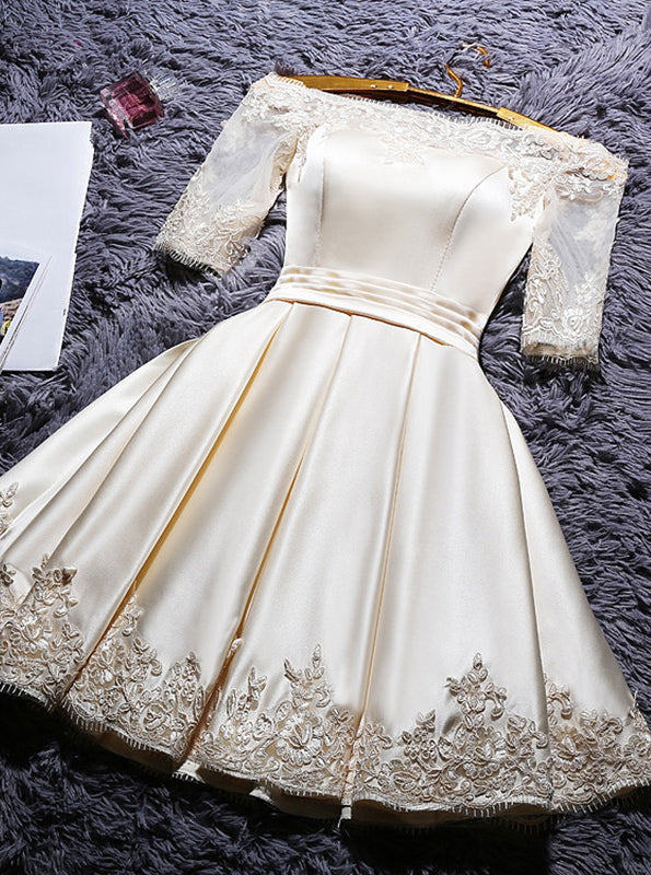 Off Shoulder Short Prom Dresses Homecoming Dress With Sleeve OM541