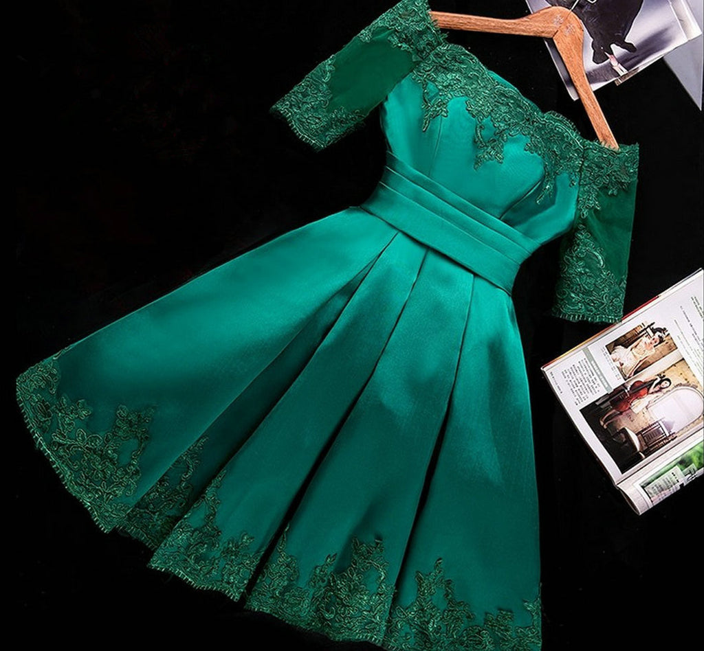 Off Shoulder Short Prom Dresses Homecoming Dress With Sleeve OM541