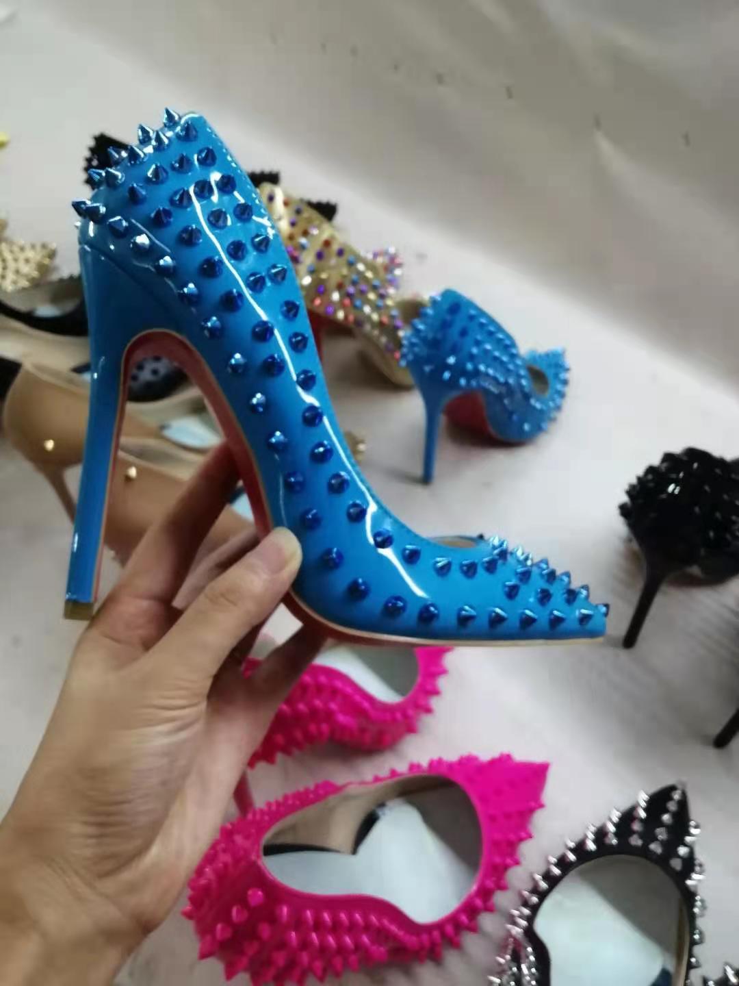 High-heels with nails, Fashion Evening Party Shoes, yy21