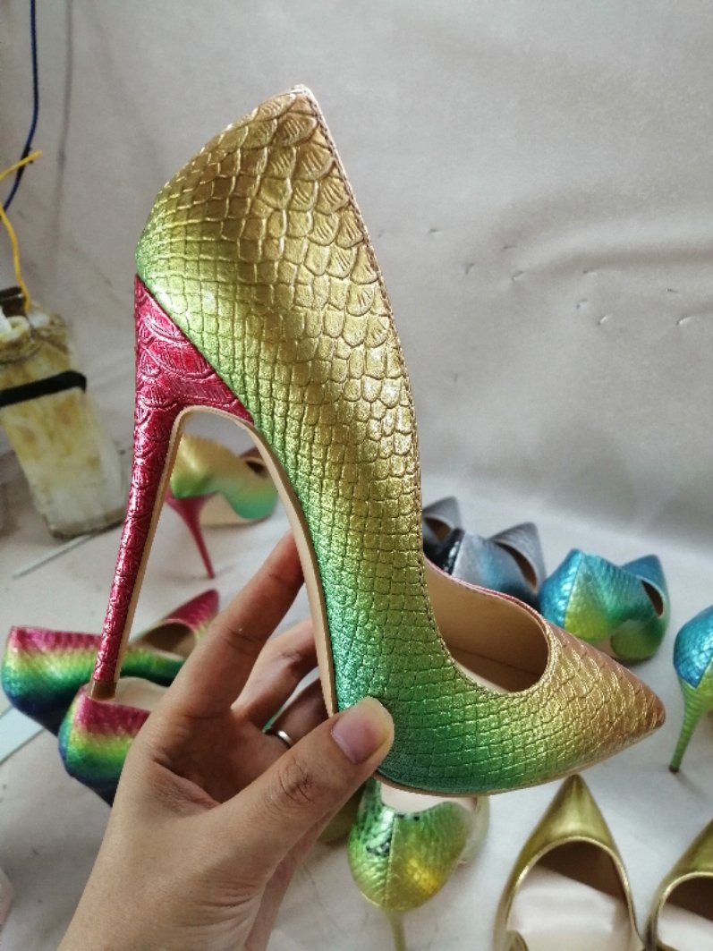 High-heels with snakeskin patterns, Fashion Evening Party Shoes, yy22-1
